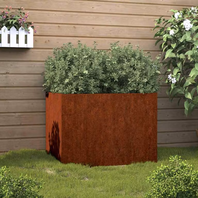 Fioriera da giardino vidaXL in acciaio color marrone L: 62 cm, P: 47 cm, H: 46 cm