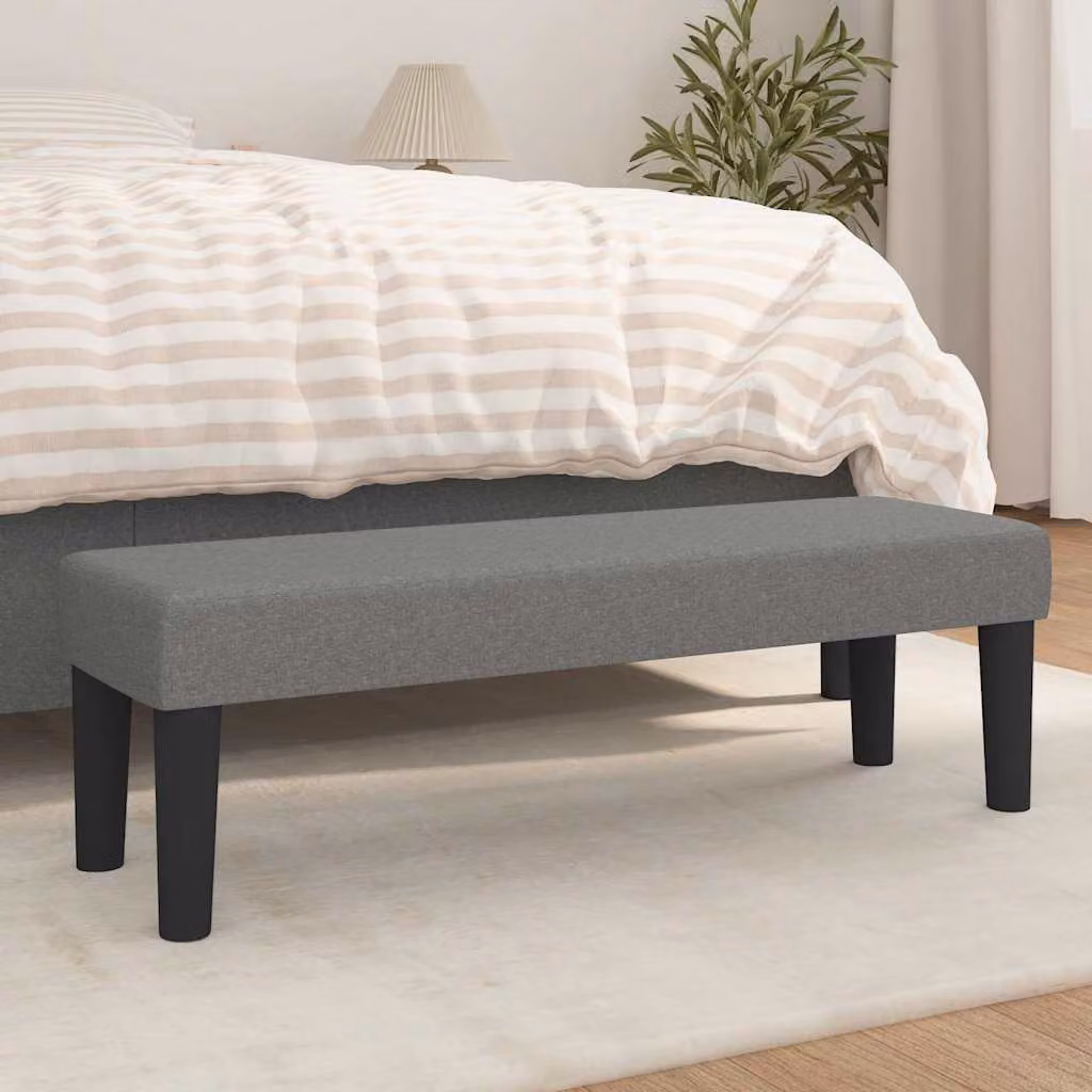 Panca vidaXL in tessuto grigio scuro con struttura in legno L 100 x P 30 x H 30 cm