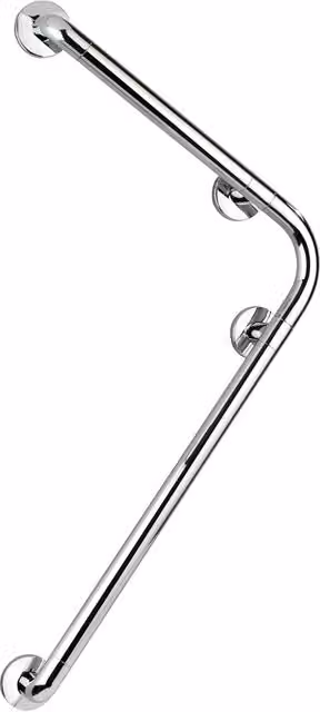 Maniglione di sostegno Wenko ad angolo in alluminio cromato argento L: 55,5 cm, H: 78 cm