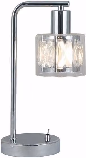Lampada da tavolo cromata in stile glamour Elmo 1xE14 40W REA538801-06 Reality