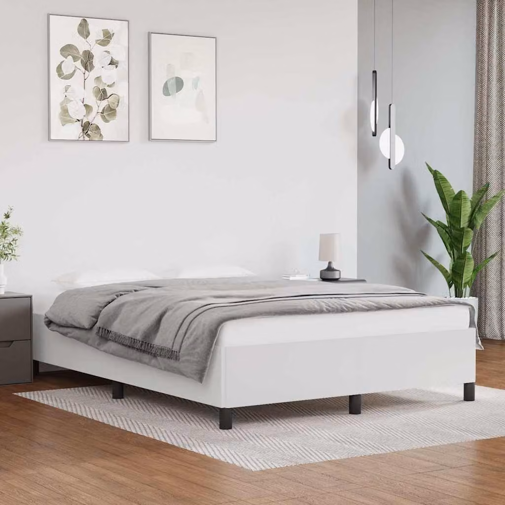 vidaXL Giroletto imbottito in similpelle bianco L/P/H: 140 x 190 x 143 cm