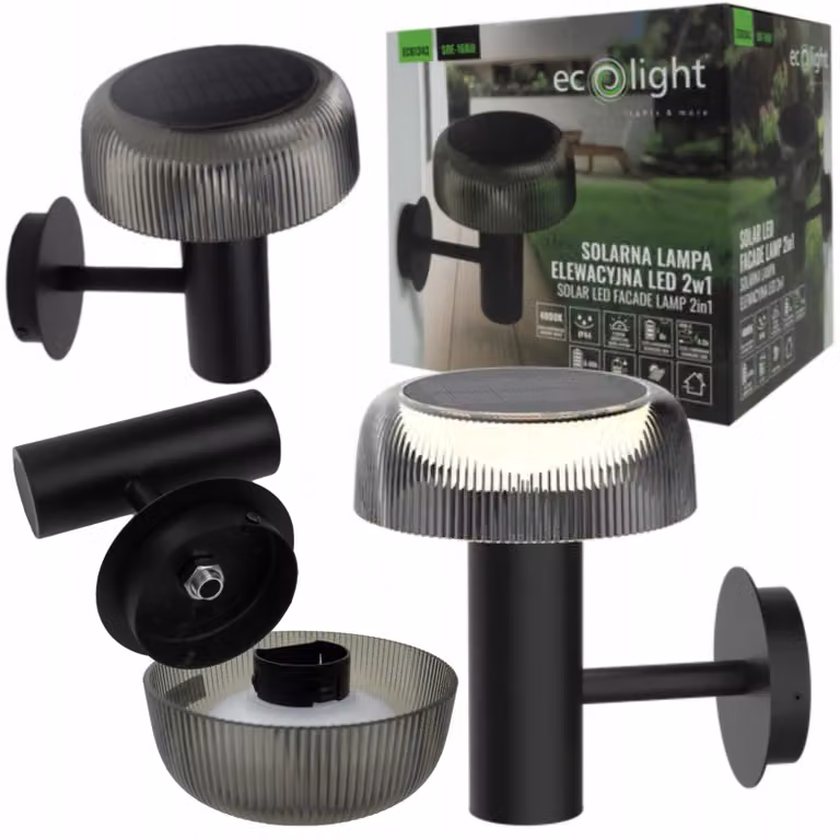 Lampada Solare + Usb A Led 2 In 1 Ip44 Soe-16Bd Paralume Nero