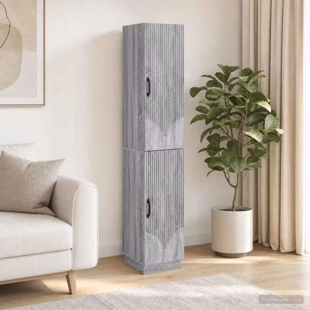 Set di 2 armadi moderni vidaXL in legno MDF grigio opaco