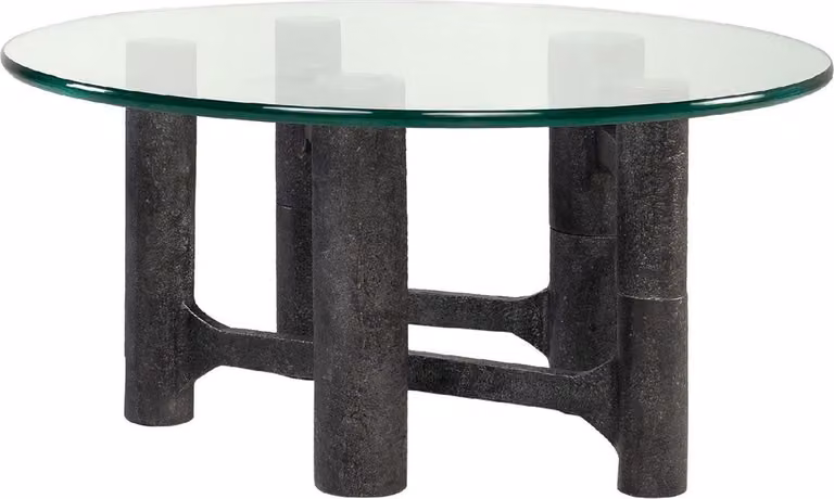 Casa Padrino Luxury Coffee Table Antique Black Ø 75 x H. 35,5 cm - Tavolo da salotto rotondo in alluminio con piano in vetro - Mobili Soggiorno - Mobili - Arredamento