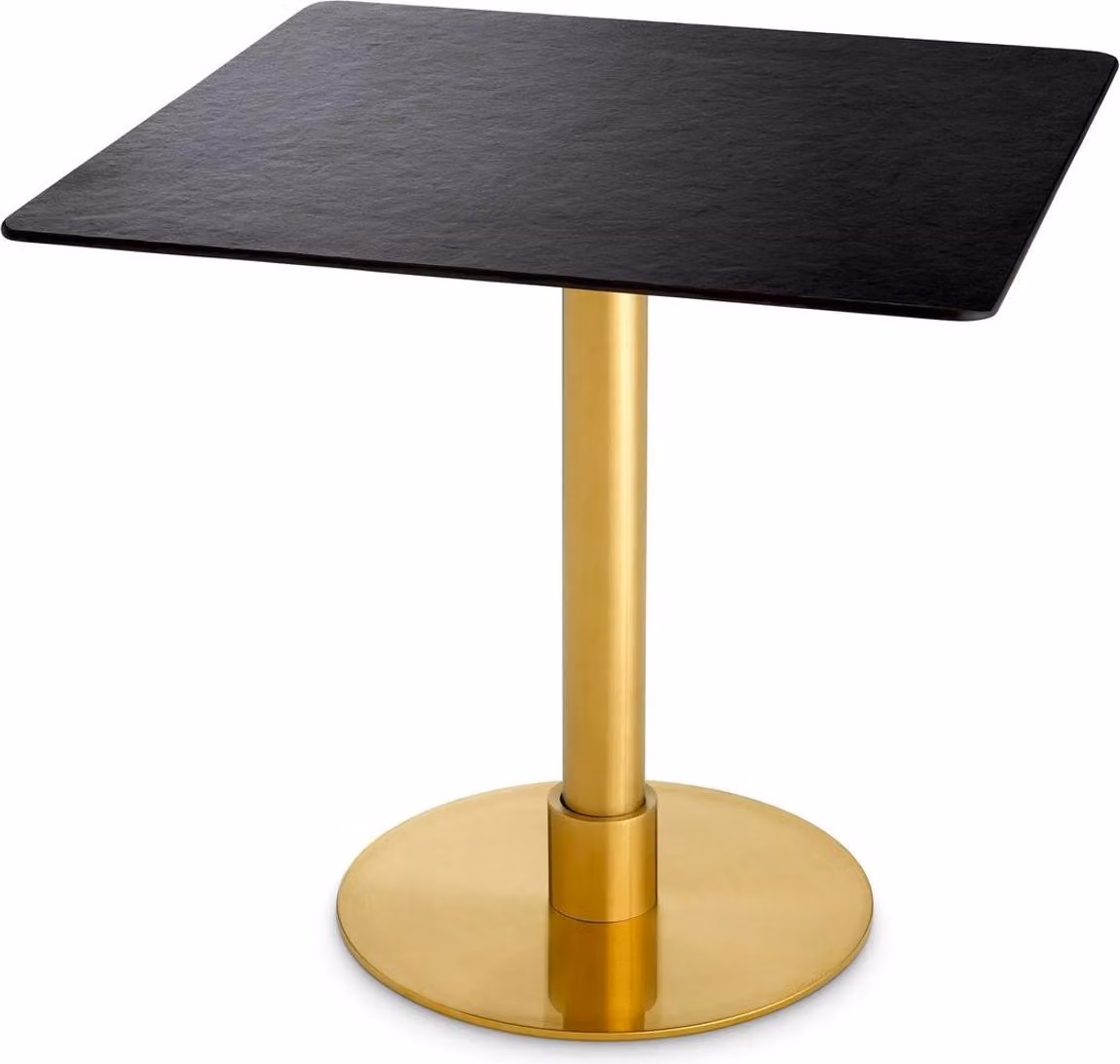 Casa Padrino tavolo da pranzo nero/ottone 80 x 80 x h. 75 cm - Tavolo da cucina quadrato in acciaio inox con piano in Vetroceramica - Mobili Sala da Pranzo - Mobili - Arredamento