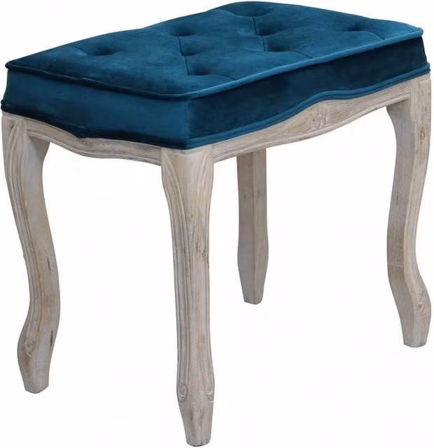 Sgabello Marly GIORDANOSHOP in Velluto Blu L: 50 cm, P: 36 cm, H: 47 cm