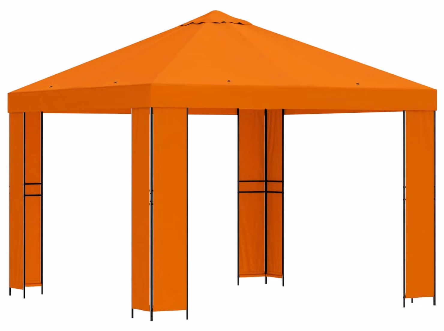Gazebo 3 x 3 m Arancione Poliestere e Acciaio 190 gsm