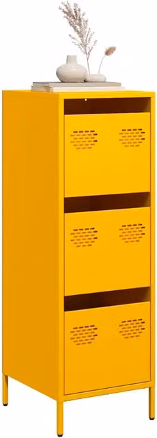 Credenza Buffet Armadio Design Mania Giallo Opaco in Metallo L/P/H: 39 x 35 x 103,5 cm