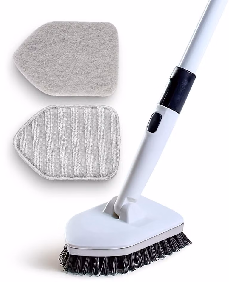 Spazzola per la pulizia della doccia Moku Home 3-in-1, con manico estendibile, lunghezza 147,3 cm, per la pulizia