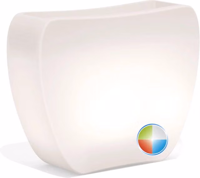 Vaso moderno luminoso Heart Led TEKCNOPLAST con illuminazione LED Multicolor e ricarica solare, colore Bianco, L 100 cm x P 31 cm x H 80 cm – 1