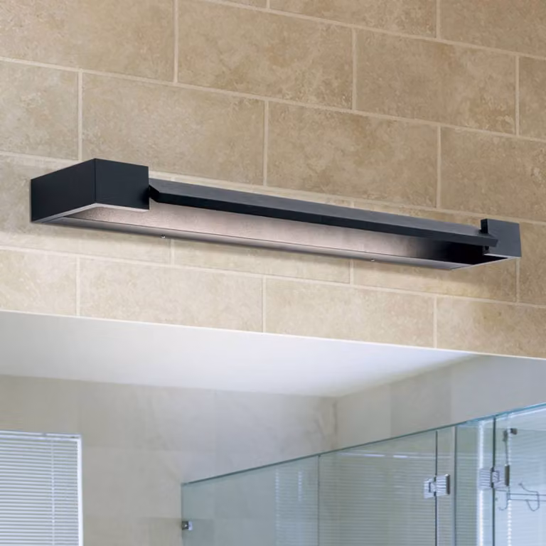 ORION Applique da parete Mariln, Nero, Bagno, Alluminio, Moderno, Applique