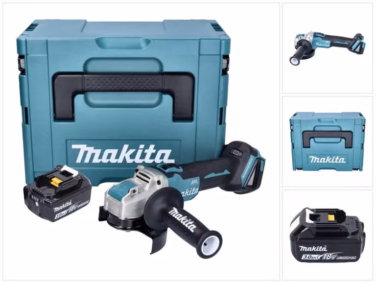 Makita DGA 521 F1X1J Smerigliatrice angolare a batteria 18 V 125 mm X-LOCK Brushless + 1x batteria ricaricabile 3,0 Ah + Makpac - senza caricabatterie