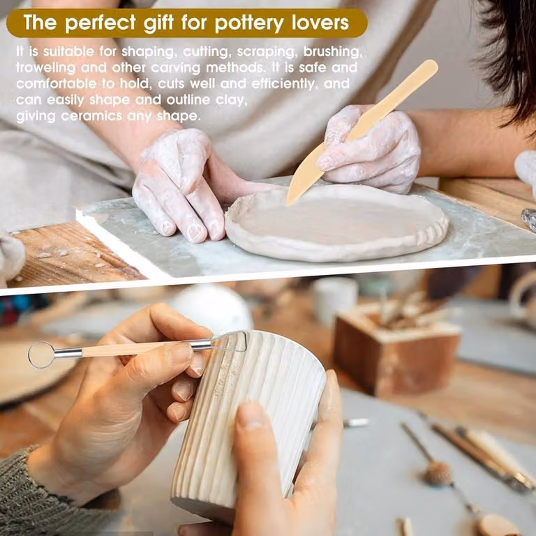 Set di strumenti per modellazione in polimero, composto da 10 pezzi, ideale per la lavorazione del legno e la scultura