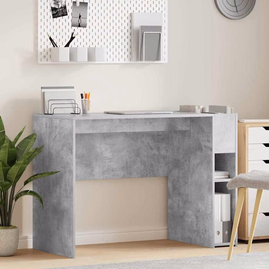 Maison Exclusive - Scrivania in cemento grigio, realizzata con pannelli di legno, dimensioni 109 x 50 x 78 cm