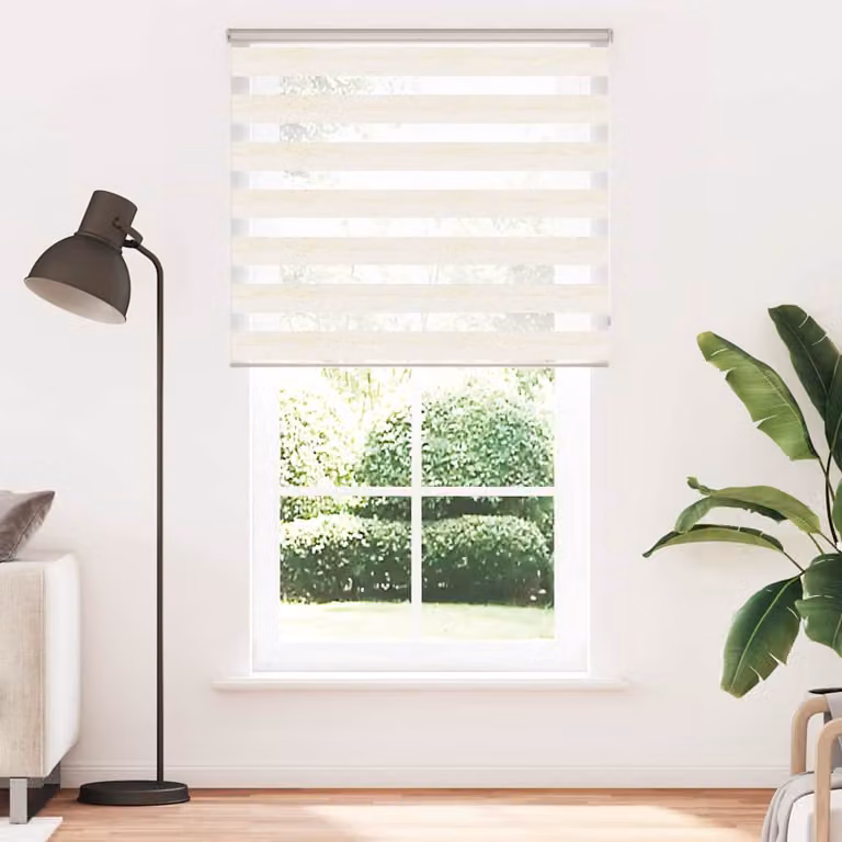 vidaXL Tenda a Rullo Zebra Larghezza Tessuto 125,9 cm Poliestere