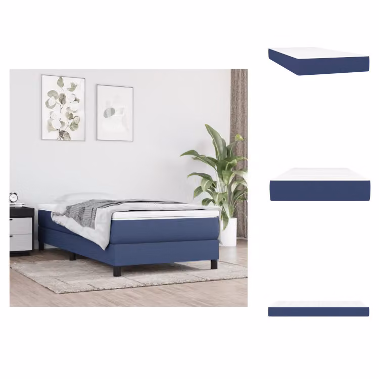 vidaXL Materasso a molle insacchettate blu 80x200x20 cm in tessuto - Materassi