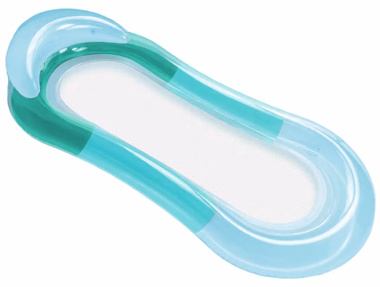 Materasso gonfiabile per lettino prendisole, con poggiatesta, dimensioni 160x80 cm, colore verde sfumato, ideale per la piscina