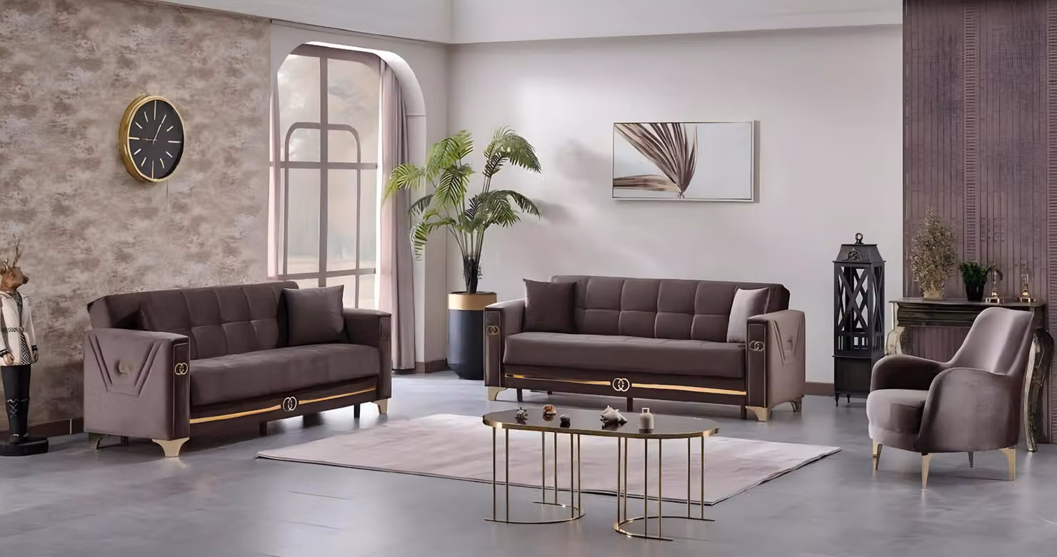 Sofagarnitur Textilsofa Sofa Polster Sitz Designer 3+3+1 Couchen Wohnzimmer