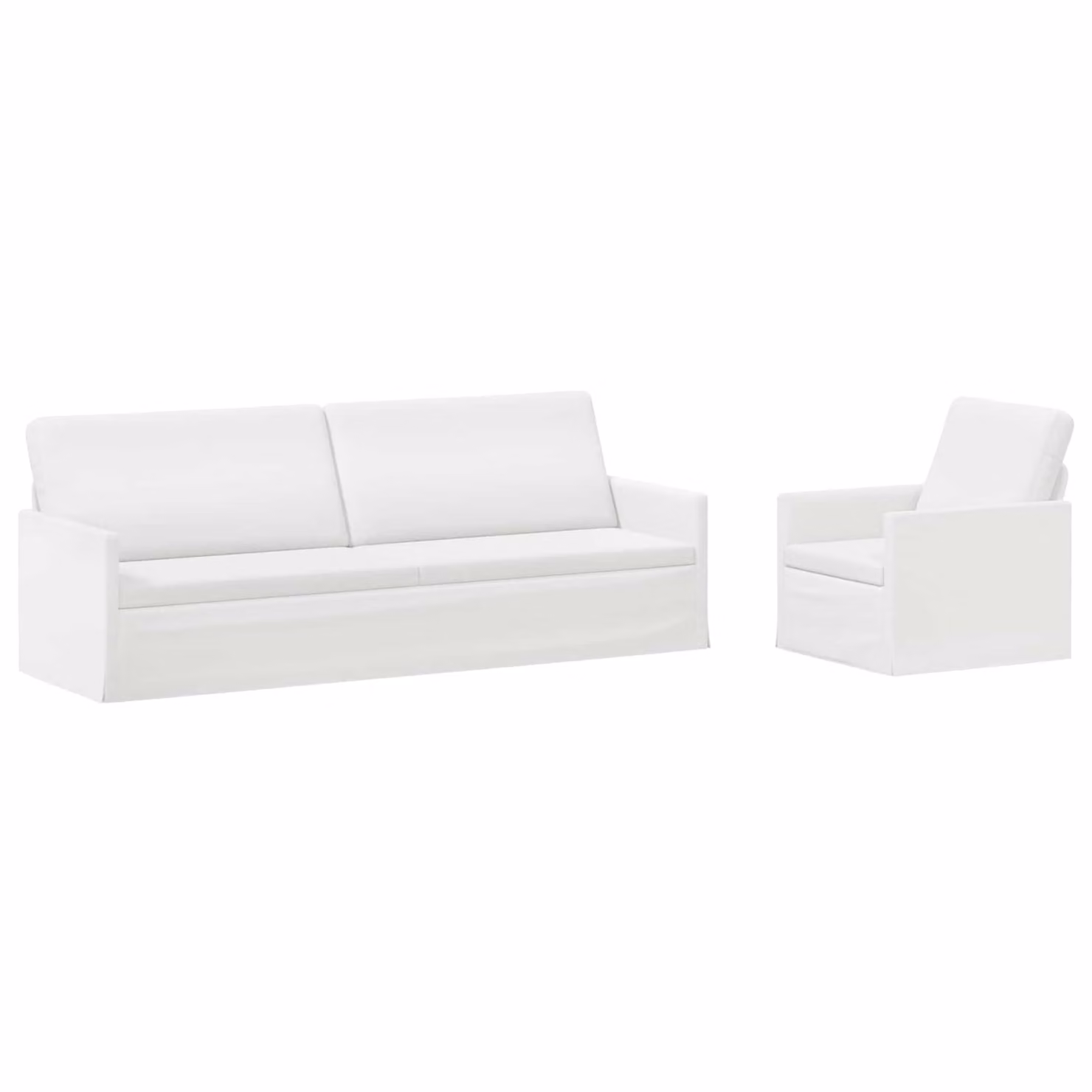 Set di 2 divani moderni vidaXL in tessuto bianco con struttura in metallo per il tuo soggiorno