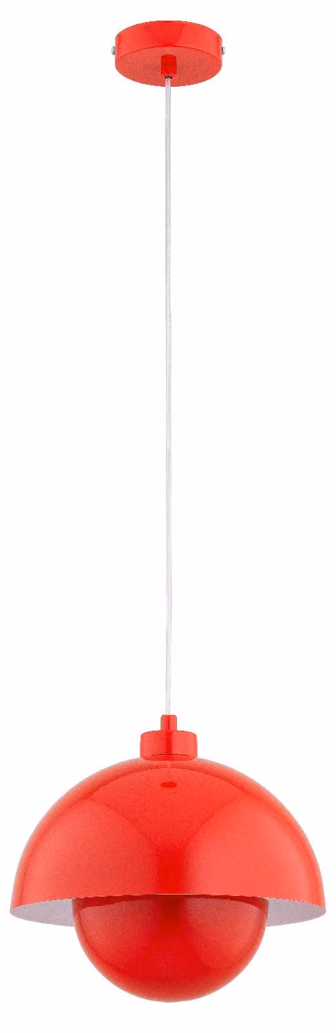 Lampada a sospensione KUGER rossa e bianca 1xE27x15W in metallo, dimensioni: 85x27x27 cm, IP20, Alfa