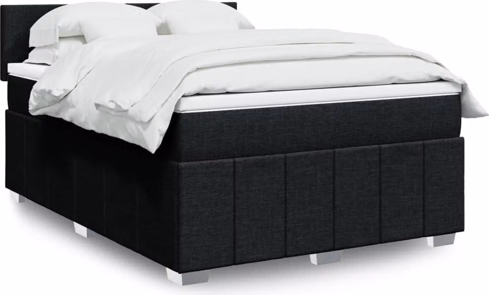 Maison Exclusive - Giroletto a Molle con Materasso Nero 140x200 cm in Tessuto