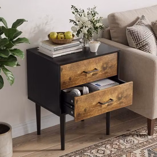 Tavolo da Notte - Materia: Legno - 2 Porte - Struttura in Legno