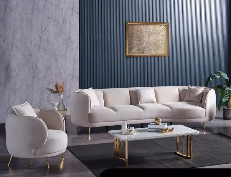 Wohnzimmer Sofagarnitur Modern Sessel Luxus Couch Set Sofa 4 Sitze Sessel