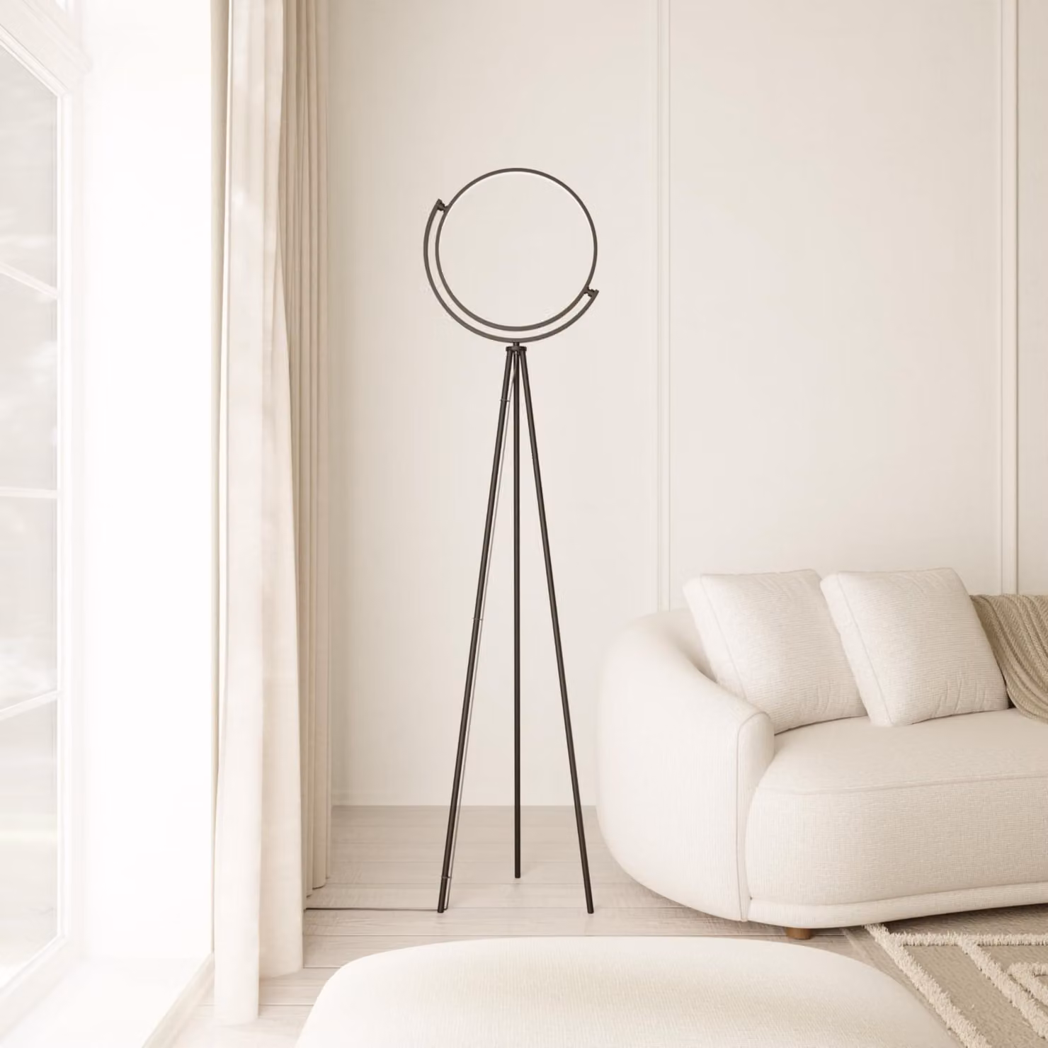 LUMIÈRE Design Darea Lampada da Terra Design V2 LED dimmerabile Smart Home Nero