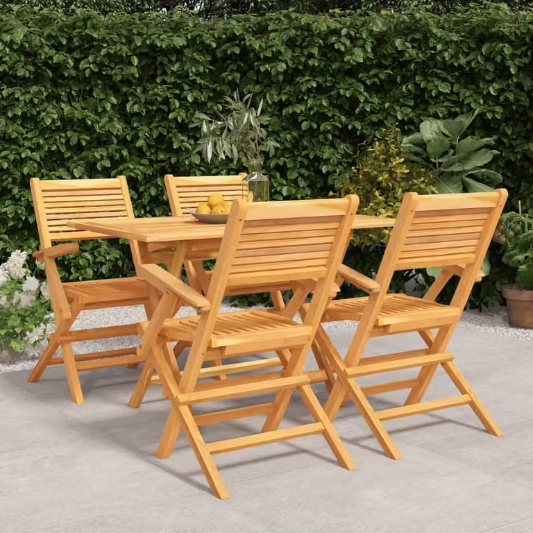 Maison Exclusive - Set da pranzo da giardino in teak massiccio, 5 pezzi