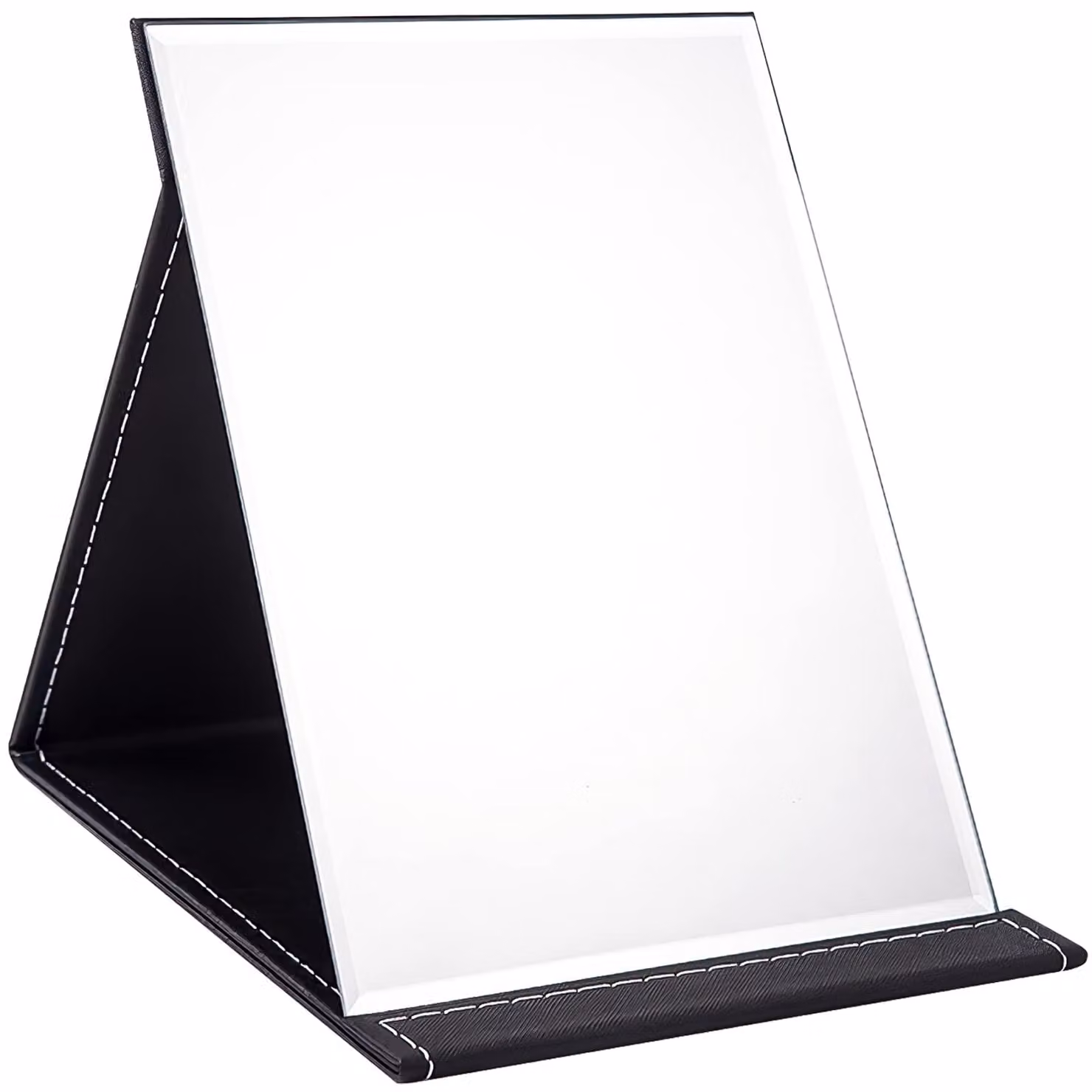 Specchio pieghevole da borsa - Specchio portatile per trucco 25 x 18 cm - Rivestimento in Finto cuoio - Nero