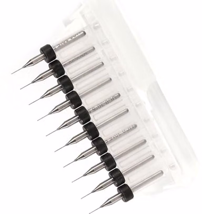 Set di utensili HSS per circuiti stampati, 10 pezzi, da 8 mm a 1,4 mm