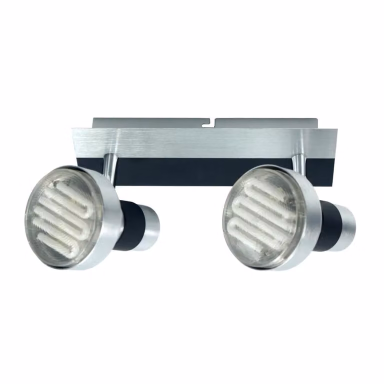 Lampada da soffitto orientabile Sorta argento-nera 2xGX53x9W in metallo, dimensioni: 16x29x29 cm, IP20, Candellux