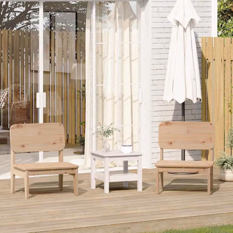 Set di 2 sedie da giardino vidaXL in legno di pino color beige, L/P/H: 60 x 52,5 x 72 cm