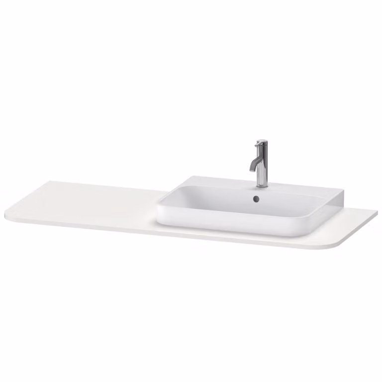 Duravit Happy D.2 Plus Console 1300x550 mm, 1 découpe à droite, pour meuble sous-lavabo HP4942, HP4962, HP4972, HP031KR3939, HP031KR3939