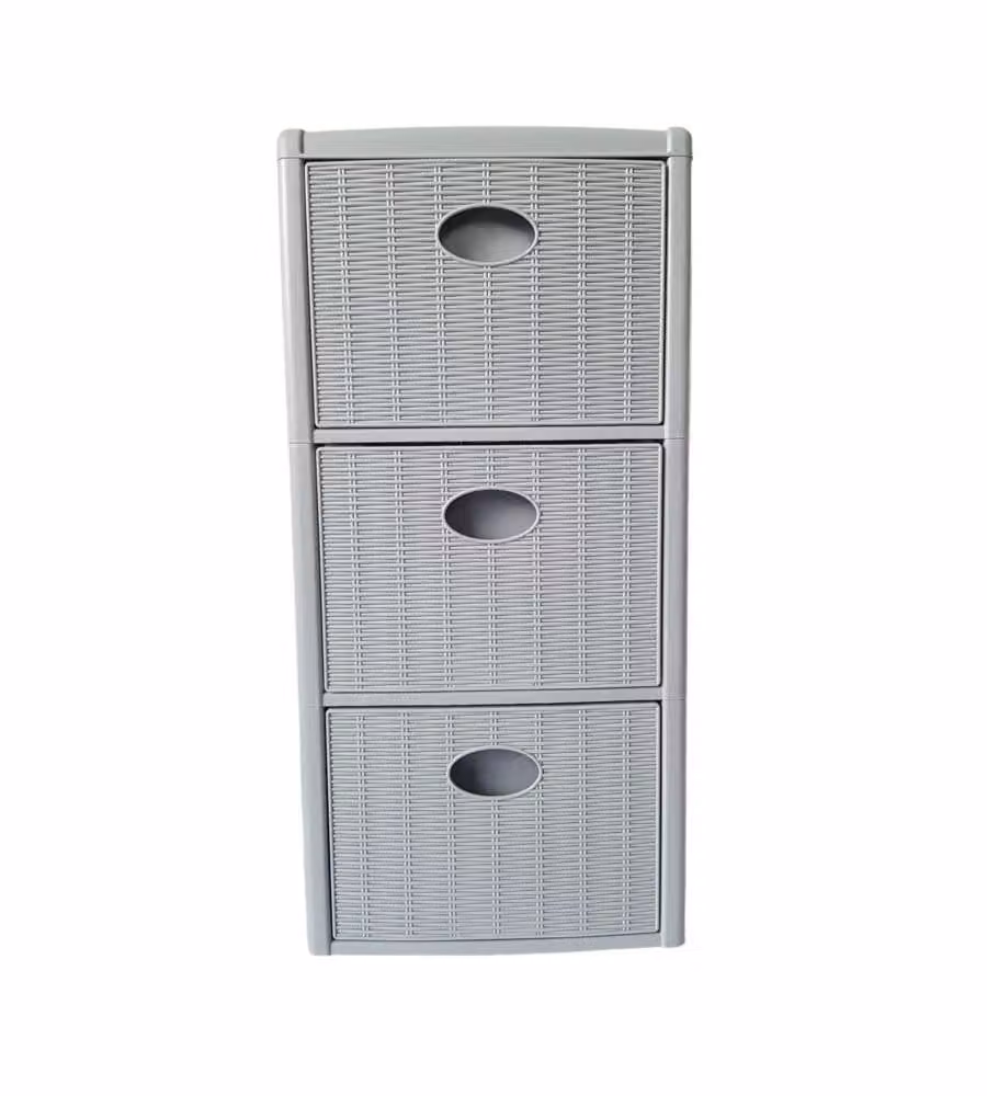 Stefanplast Cassettiera Elegance a 3 Cassetti Grigio L 30 cm x P 40 cm x H 60 cm con Ruote