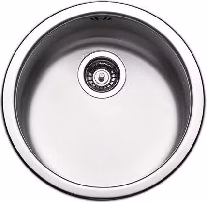 Lavello da incasso tondo Apell CIVIIBC in acciaio inox spazzolato con una vasca, diametro 43,5 cm, colore argento – 1