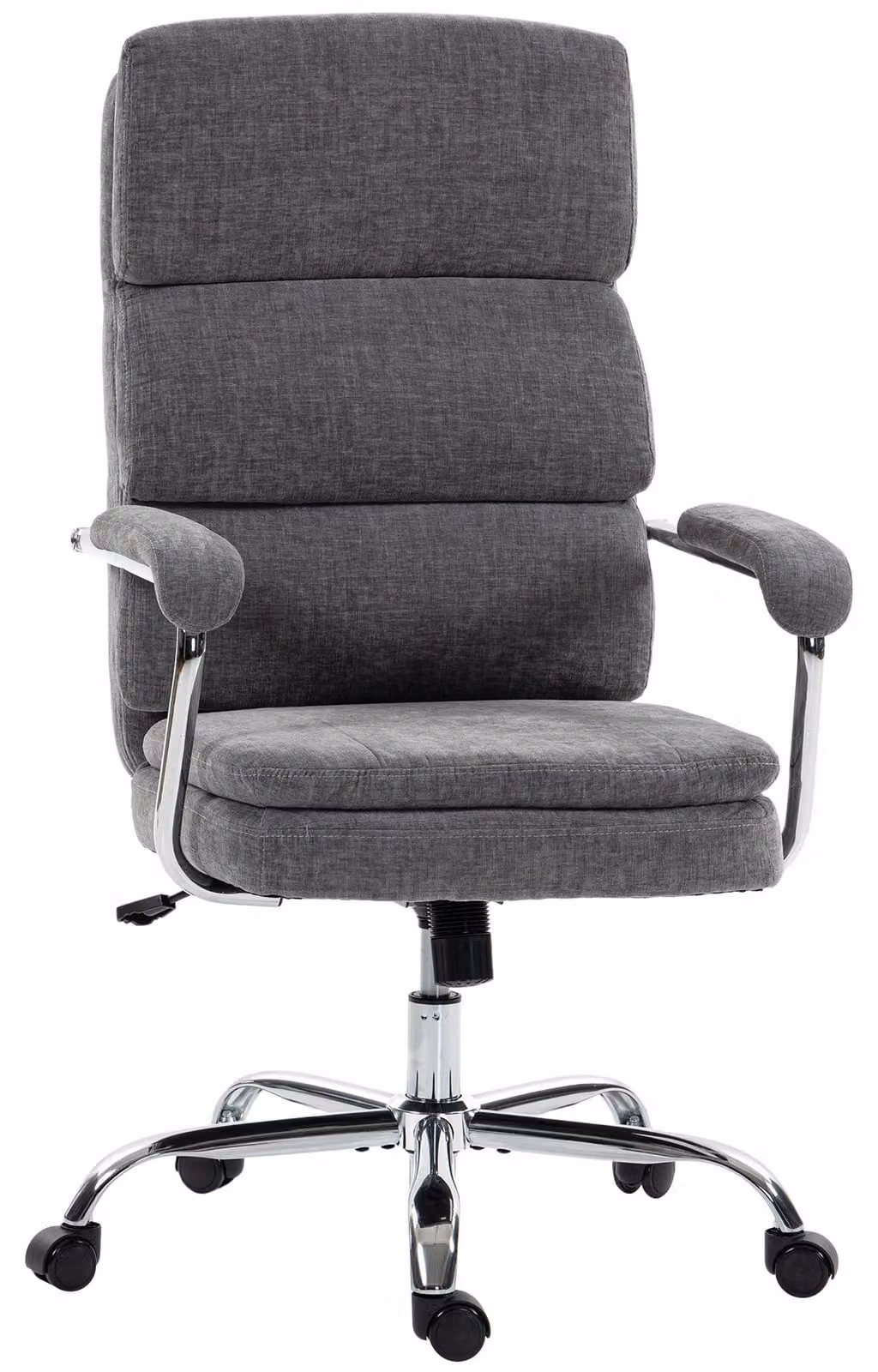 Sedia da ufficio HOMCOM, sedia ergonomica per scrivania con braccioli, aspetto in stile chenille