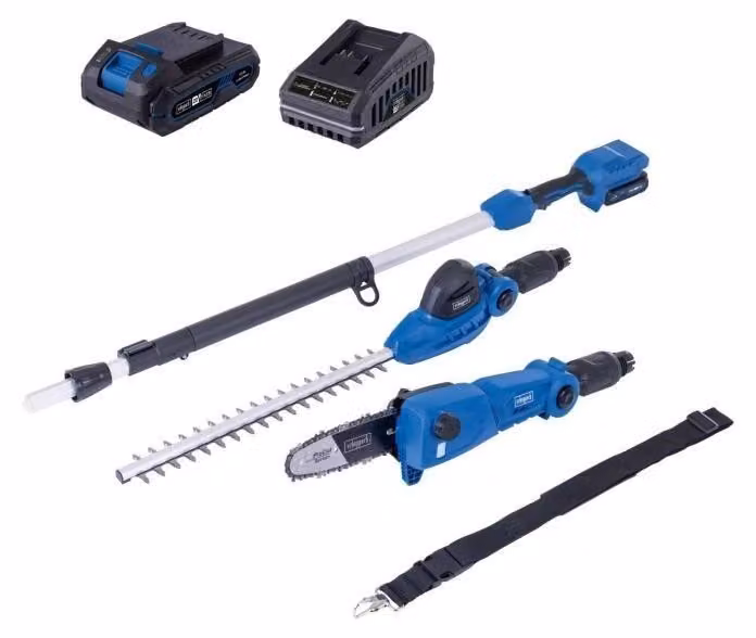 Utensile multifunzione SCHEPPACH C-PHTS410-X, batteria da 20 V 2,0 Ah IXES, senza fili, con caricabatterie