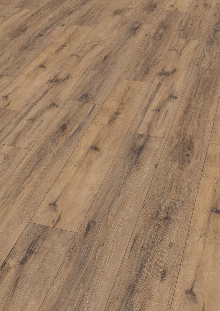 Pavimento laminato EGGER NatureSense* EL1007, effetto legno di quercia scuro, dimensioni 1292x193x8 mm