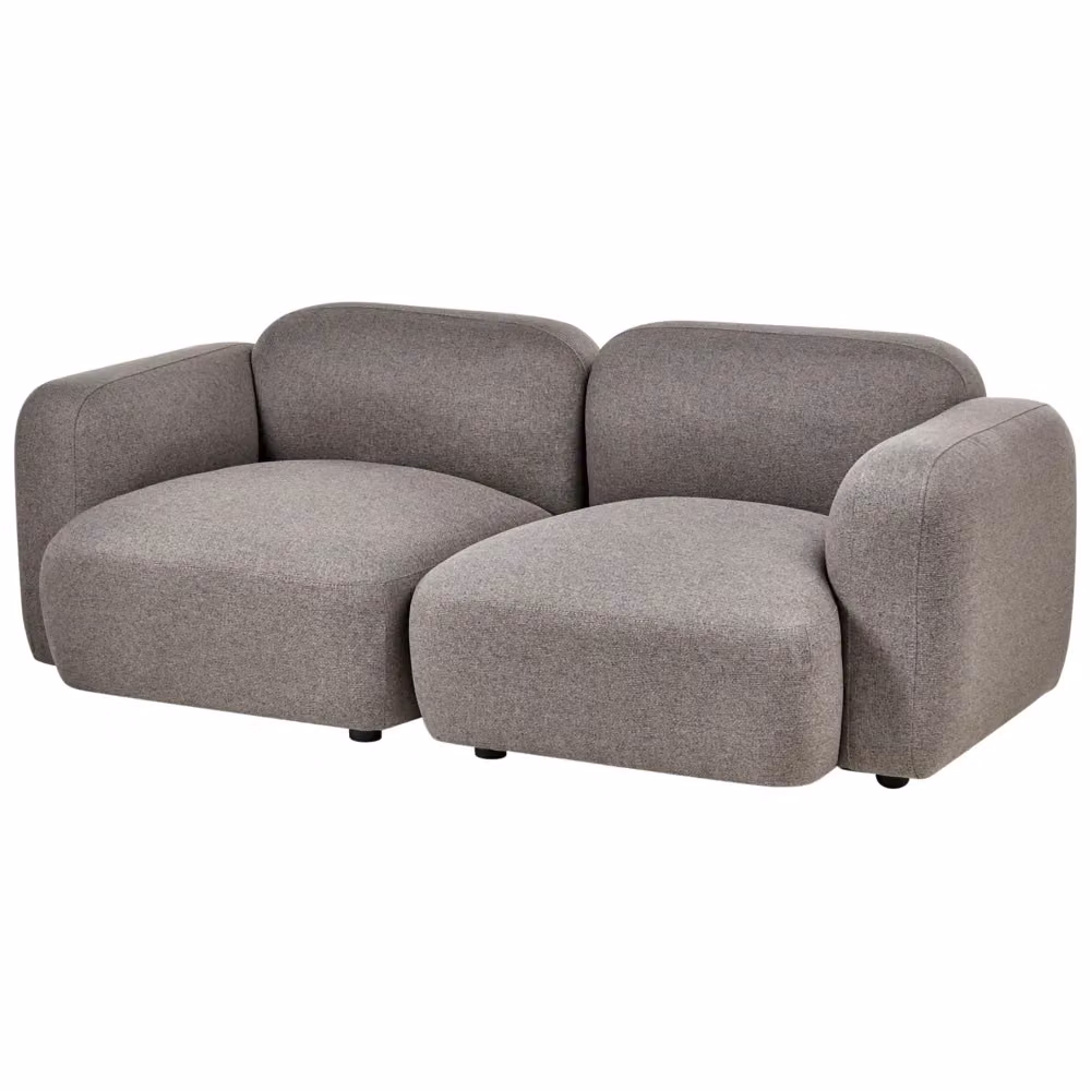 Divano a 3 posti BELIANI in tessuto Bouclé grigio scuro con stile scandinavo, L: 195 cm, P: 94 cm, H: 71 cm – 2