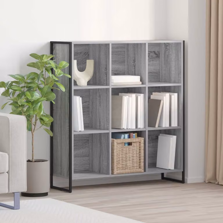 Armadio per libri vidaXL in stile industriale grigio, L: 99,5 cm, P: 30 cm, H: 108 cm