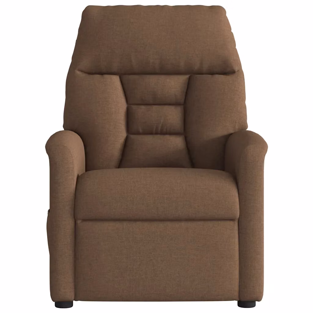 Poltrona Reclinabile Relax vidaXL in Tessuto Marrone con Braccioli e Regolazione Manuale – 2