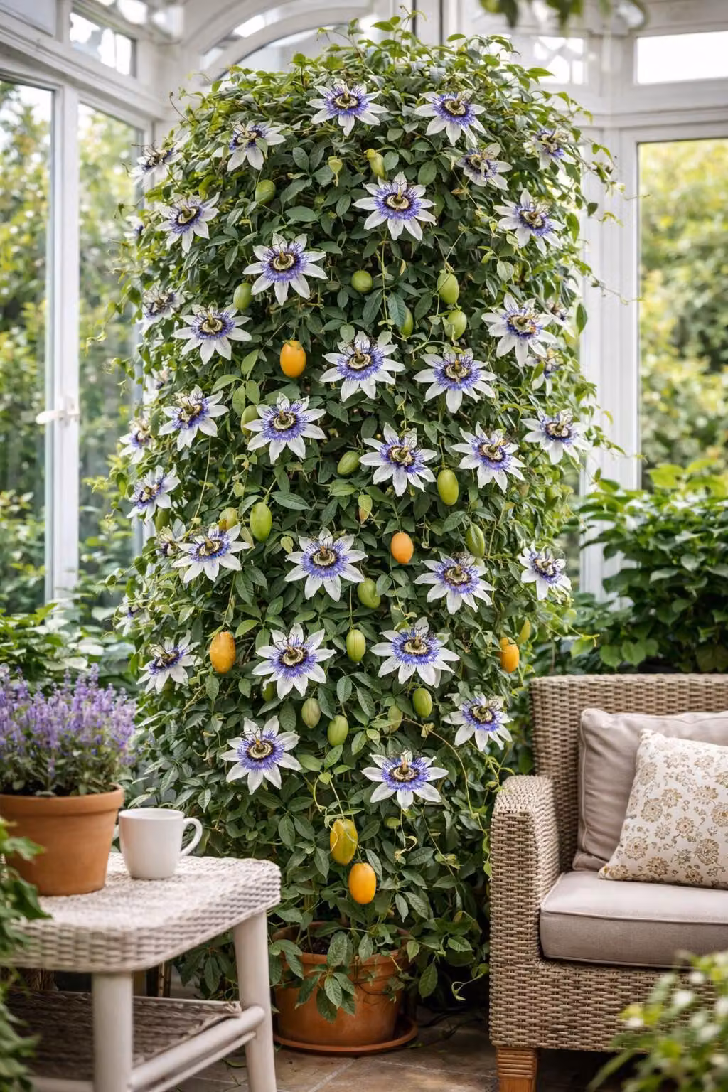 Passiflora Passiflora caerulea 60–70 cm – pianta rampicante resistente al freddo, esotica, di facile manutenzione, ideale per giardino, balcone e terrazza