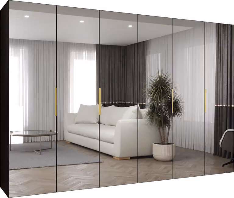 MEBLE KRYSPOL, armadio, armadio 300 cmx202x52, nero, oro
