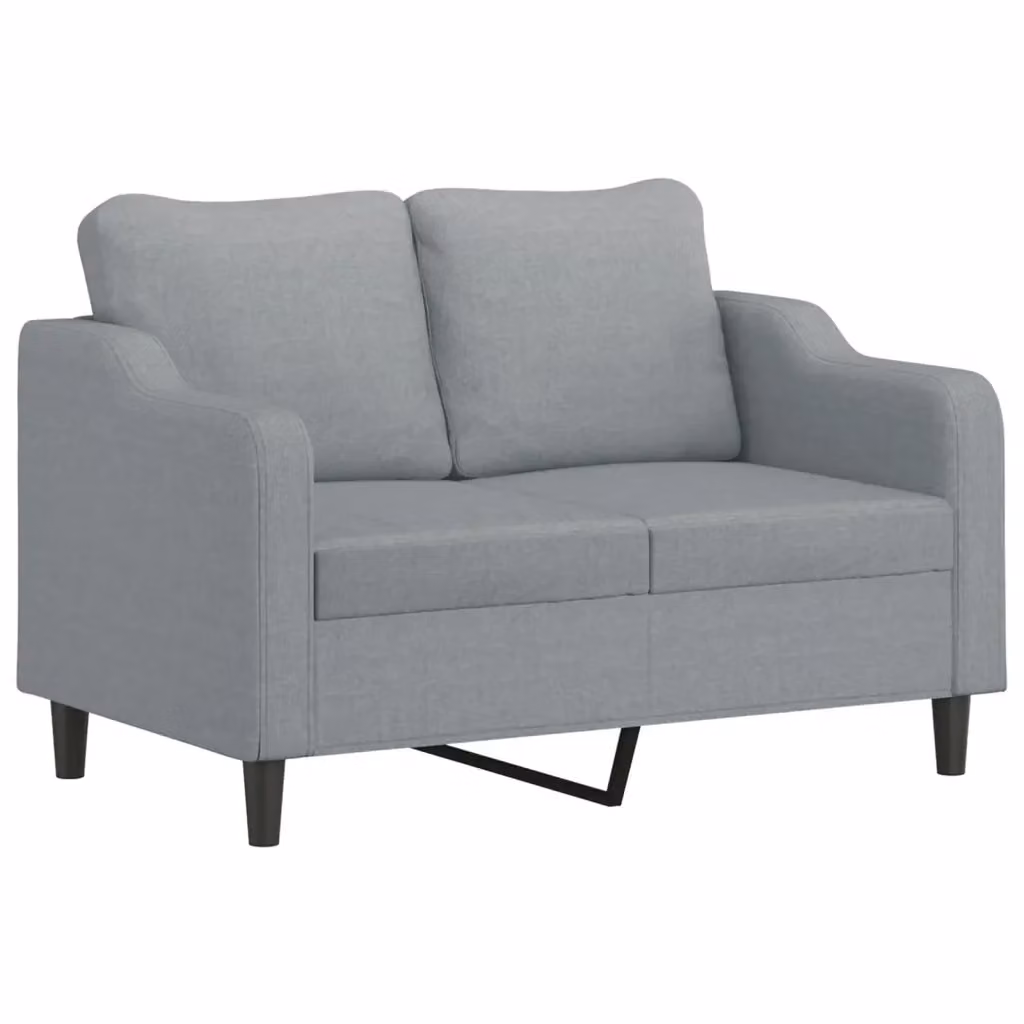 Divano a 2 posti moderno vidaXL in tessuto grigio con struttura in metallo L: 138 cm, P: 80 cm, H: 77 cm – 2