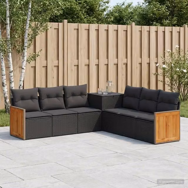 Set di divani 7 pz Nero 118 x 62 x 69 cm 3448882