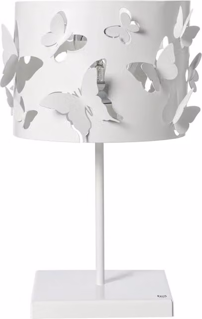 Lampada da tavolo Farfallosa Arti & Mestieri in metallo bianco con attacco E27 L/P/H: 20 x 20 x 37,2 cm – 1