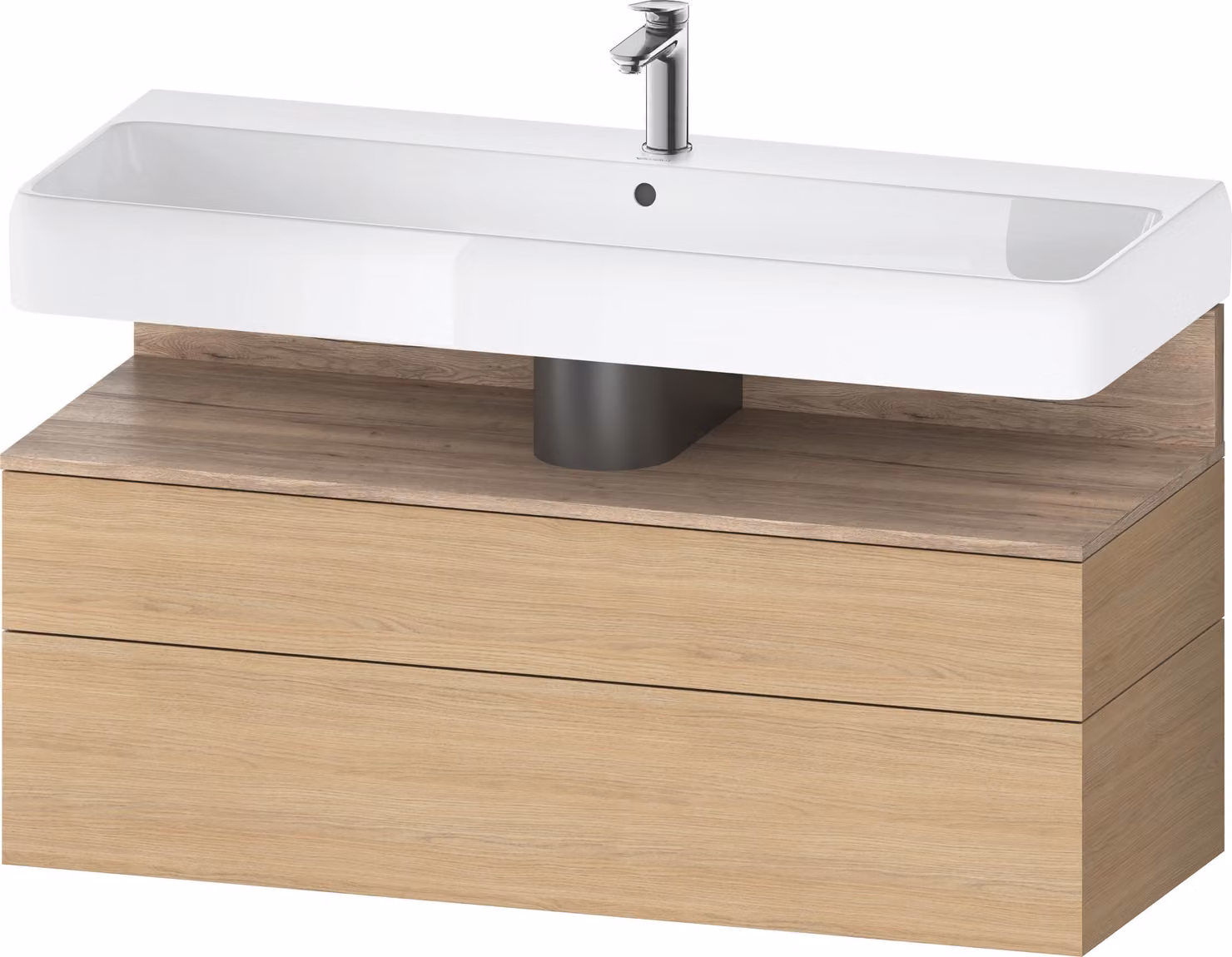 Duravit Collection One Meuble sous-lavabo, 1 tiroir et 1 tiroir, 1190x470x590mm, niche chêne mamelonné, QA4396055300000, QA4396055300000