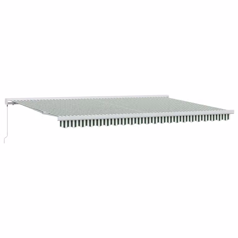 Tenda retrattile vidaXL Verde e Bianco in poliestere e alluminio, L: 500 cm, P: 300 cm