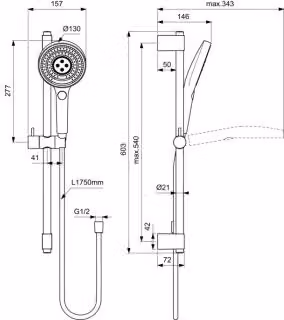 IDEAL STANDARD A7897A5 Brausekombination Idealrain Solos